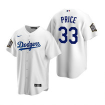 Youth Nike Los Angeles Dodgers #33 David Price White 2020 World Series Game Authentic Stitched MLB Jersey