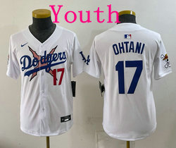 Youth Nike Los Angeles Dodgers X One Piece #17 Shohei Ohtani White Premier Baseball Jersey
