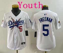 Youth Nike Los Angeles Dodgers X One Piece #5 Freddie Freeman White Premier Baseball Jersey
