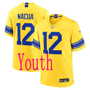 Youth Nike Los Angeles Rams #12 Puka Nacua 2026 Gold Authentic Stitched NFL Jerseys