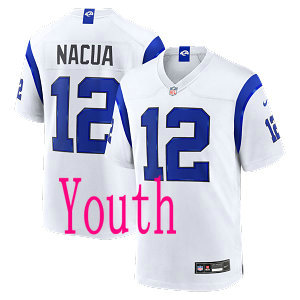 Youth Nike Los Angeles Rams #12 Puka Nacua 2026 White Authentic Stitched NFL Jerseys