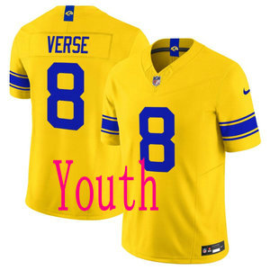Youth Nike Los Angeles Rams #8 Jared Verse 2026 Gold Authentic Stitched NFL Jerseys