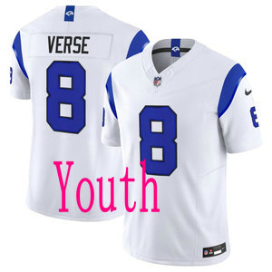 Youth Nike Los Angeles Rams #8 Jared Verse 2026 White Authentic Stitched NFL Jerseys