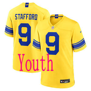 Youth Nike Los Angeles Rams #9 Matthew Stafford 2026 Gold Authentic Stitched NFL Jerseys