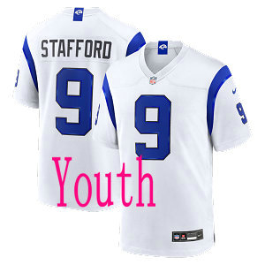 Youth Nike Los Angeles Rams #9 Matthew Stafford 2026 White Authentic Stitched NFL Jerseys
