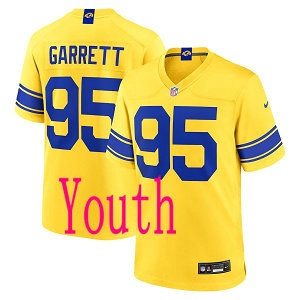 Youth Nike Los Angeles Rams #95 Myles Garrett 2026 Gold Authentic Stitched NFL Jerseys