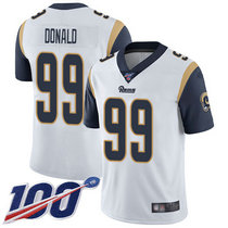 Youth Nike Los Angeles Rams #99 Aaron Donald With NFL 100th Season Patch White Vapor Untouchable Authentic Stitched NFL Jersey