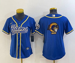 Youth Nike Los Angeles Rams Blank Royal Joint Big Logo Authentic Stitched baseball jersey