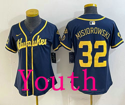 Youth Nike Milwaukee Brewers #32 Jacob Misiorowski Navy Jersey