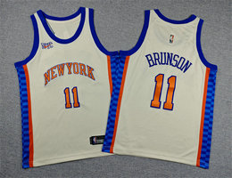 Youth Nike New York Knicks #11 Jalen Brunson White City Jersey