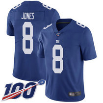 Youth Nike New York Giants #8 Daniel Jones 100th Season Blue Vapor Untouchable Authentic stitched NFL jersey