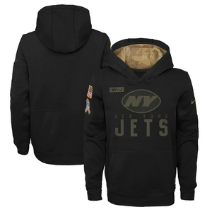 Youth Nike New York Jets 2020 Black Salute to Service Pullover Hoodie