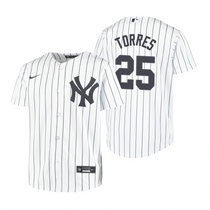 Youth Nike New York Yankees #25 Gleyber Torres White Game Authentic Stitched MLB jersey