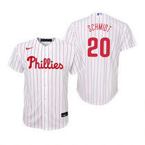 Youth Nike Philadelphia Phillies #20 Mike Schmidt White (Red Strip) Game Authentic Stitched MLB Jersey