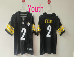 Youth Nike Pittsburgh Steelers #2 Justin Fields Black Vapor Untouchable Stitched jersey