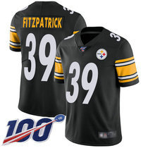 Youth Nike Pittsburgh Steelers #39 Minkah Fitzpatrick 100th Season Patch Black Vapor Untouchable Authentic stitched NFL jersey