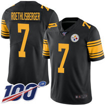Youth Nike Pittsburgh Steelers #7 Ben Roethlisberger 100th Season Black Rush Authentic Stitched NFL Jersey