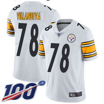 Youth Nike Pittsburgh Steelers #78 Alejandro Villanueva 100th Season White Vapor Untouchable Authentic stitched NFL jersey