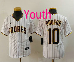 Youth Nike San Diego Padres #10 Jurickson Profar White Game Authentic Stitched MLB Jersey