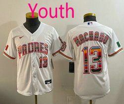 Youth Nike San Diego Padres #13 Manny Machado White Mexico Authentic Stitched MLB Jersey