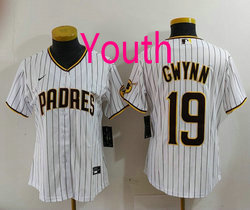 Youth Nike San Diego Padres #19 Tony Gwynn White Game Authentic Stitched MLB Jersey