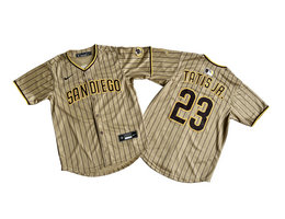 Youth Nike San Diego Padres #23 Fernando Tatis Jr. Brown stripe Limited Authentic Stitched MLB Jersey