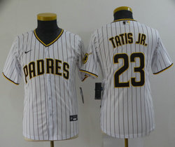 Youth Nike San Diego Padres #23 Fernando Tatis Jr. White Game Authentic Stitched MLB Jersey