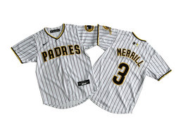 Youth Nike San Diego Padres #3 Jackson Merrill White stripe Limited MLB Jersey