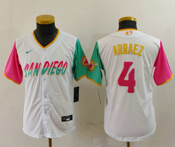 Youth Nike San Diego Padres #4 Luis Arraez White City Authentic Stitched MLB Jersey