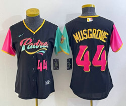 Youth Nike San Diego Padres #44 Joe Musgrove Black 2022 City Red #44 on front Stitched MLB Jersey