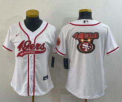 Youth Nike San Francisco 49ers White Joint Big Logo Authentic Stitched baseball jersey