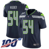 Youth Nike Seattle Seahawks #54 Bobby Wagner With NFL 100th Season Patch Navy Blue Vapor Untouchable Authentic Stitched NFL Jersey