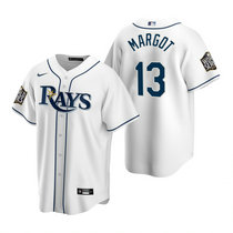 Youth Nike Tampa Bay Rays #13 Manuel Margot White Game 2020 World Series Game MLB jersey