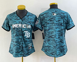 Youth Nike Tampa Bay Rays Blank Teal 2023 All-Star Logo in front Stitched Baseball Jersey