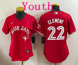 Youth Nike Toronto Blue Jays #22 Ernie Clement Red Authentic Stitched MLB Jersey