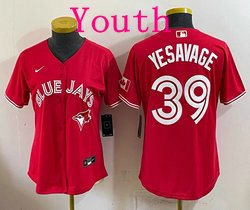 Youth Nike Toronto Blue Jays #39 Trey Yesavage Red Authentic Stitched MLB Jersey