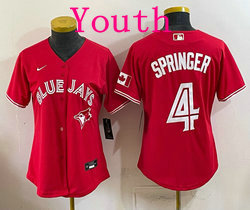 Youth Nike Toronto Blue Jays #4 George Springer Red Authentic Stitched MLB Jersey