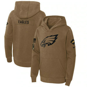 Youth Philadelphia Eagles 2023 Camo Salute To Service Pullove Hoodie