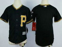 Youth Pittsburgh Pirates Blank Black New Majestic Authentic Stitched MLB Jersey