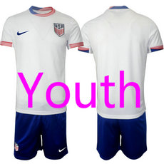 Youth USA Blank white Soccer jersey