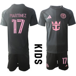 kids 2025-26 Inter Miami CF #17 MARTINEZ away Soccer Club Jersey